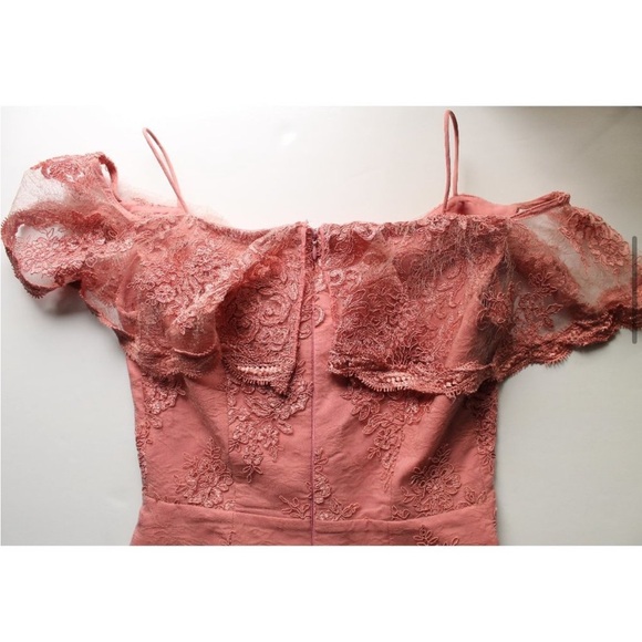 NICHOLAS Octavia Lace Pencil Midi Dress in Blush Pink / US 8 / Wedding - Picture 12 of 16